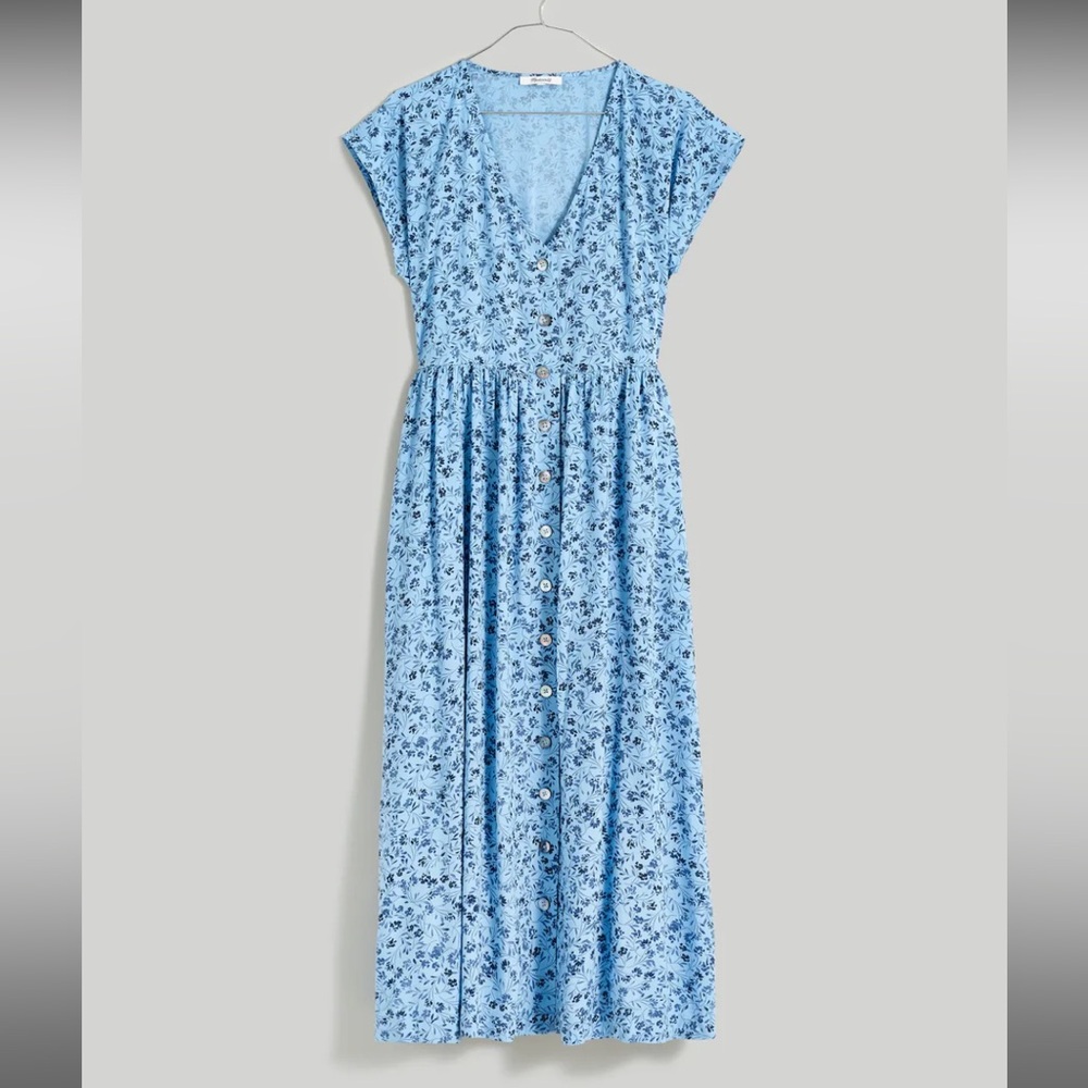 Madewell button front midi dress in floral